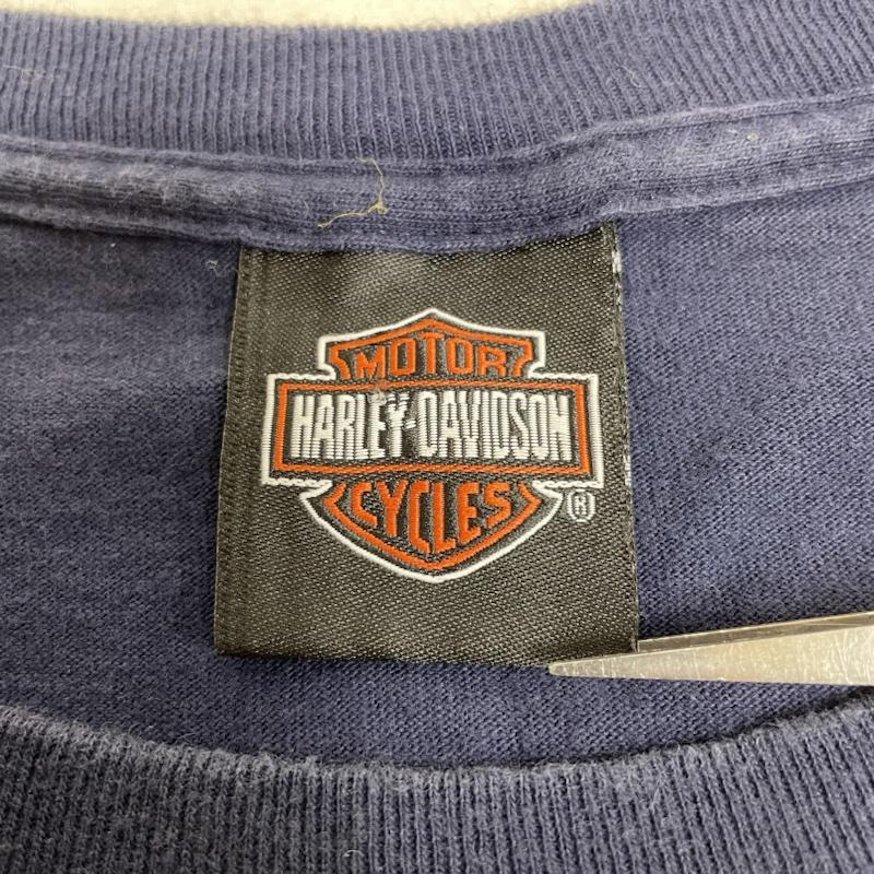 ハーレーダビッドソン Harley-Davidson タンクトップ タンクトップ ノースリーブ タンクトップ 両面 ロゴ プリント クルーネック バイク バイカー ロゴ、文字 X プリント X  紺 / ネイビー / navy メンズ USED 古着 中古 50141239