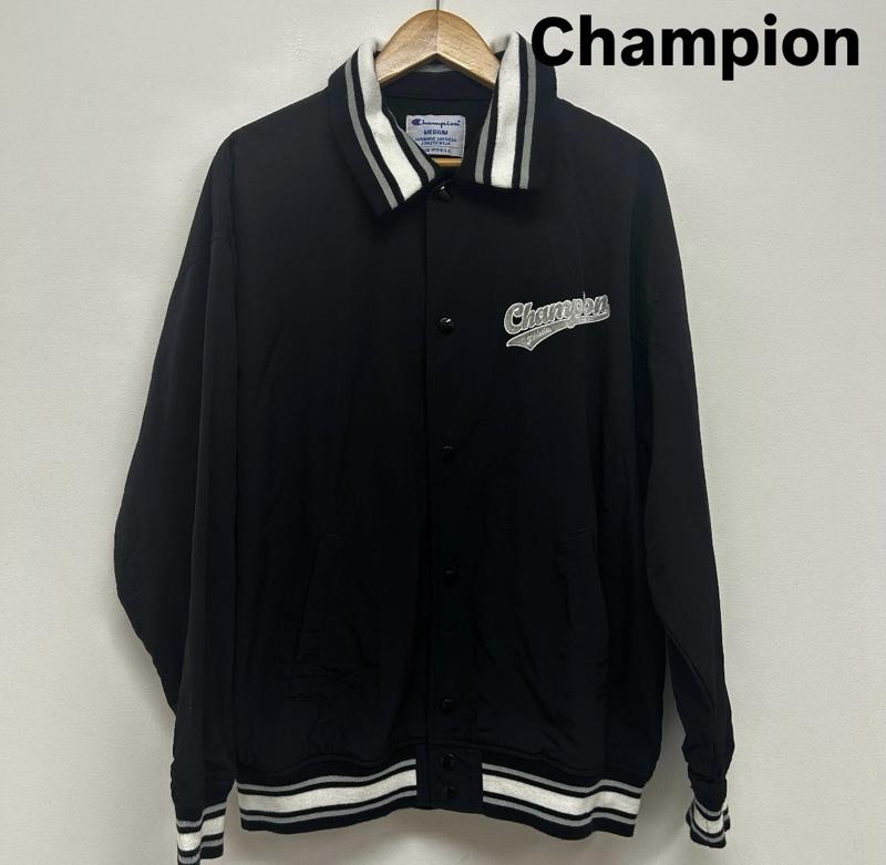 チャンピオン Champion ジャケット、上着 ジャンパー、ブルゾン ナイロンジャケット スナップジャケット 刺繍 C3-Y607 M 刺繍 黒 / ブラック / black メンズ USED 古着 中古 50141257