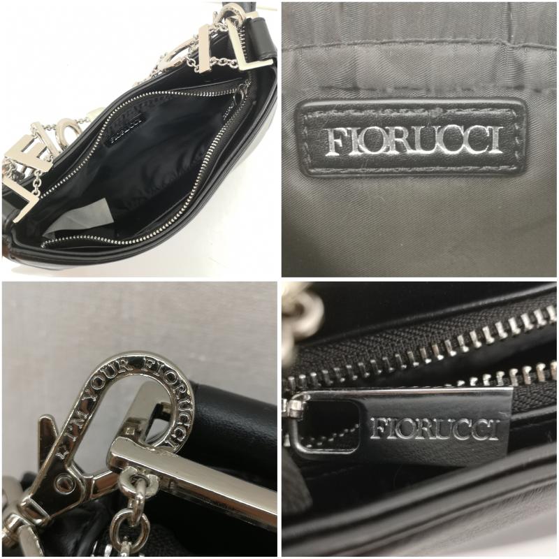 フィオルッチ FIORUCCI ハンドバッグ ハンドバッグ 天使 エンジェル ショルダー バッグ ロゴ ショルダー - 黒 / ブラック / black X 金 / ゴールド / gold color レディース USED 古着 中古 50141258