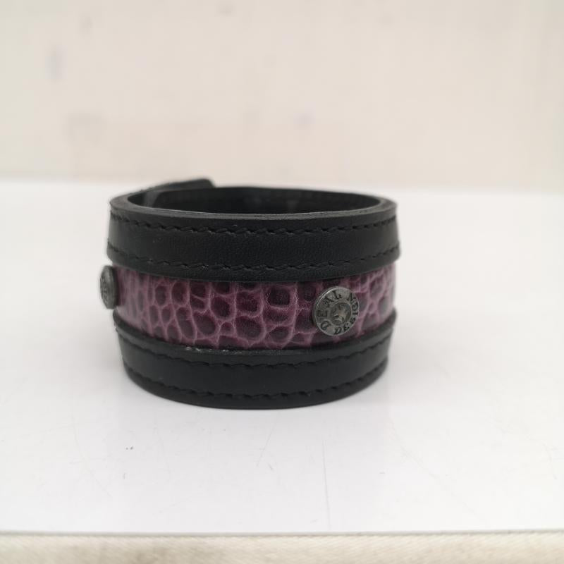 ディールデザイン DEAL DESIGN アクセサリー ブレスレット、バングル レザー パイソン ブレスレット - 黒 / ブラック / black X 紫 / パープル / purple メンズ USED 古着 中古 50141270