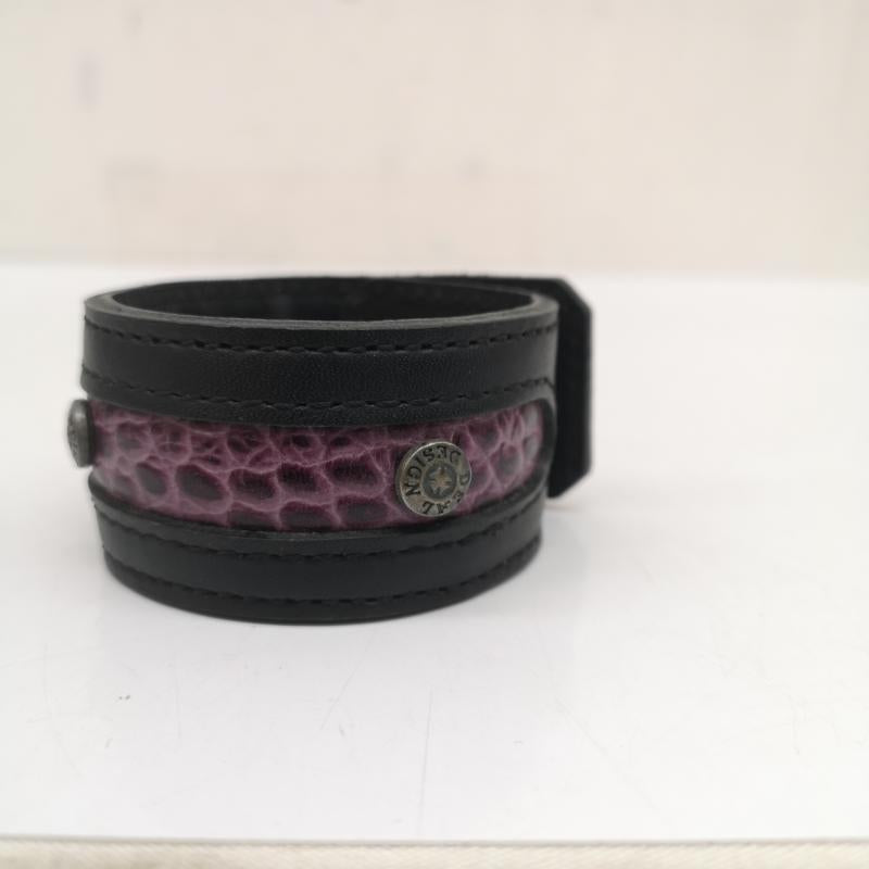 ディールデザイン DEAL DESIGN アクセサリー ブレスレット、バングル レザー パイソン ブレスレット - 黒 / ブラック / black X 紫 / パープル / purple メンズ USED 古着 中古 50141270