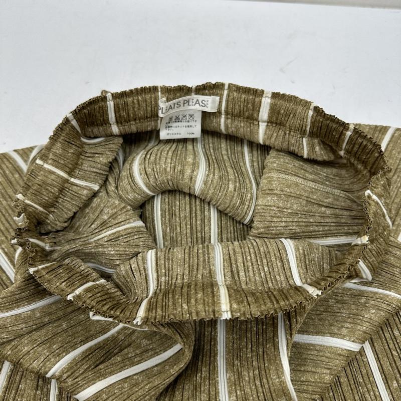 プリーツプリーズ PLEATS PLEASE スカート ロングスカート ISSEY MIYAKE プリーツ ギャザー ストライプ ロング スカート PP01-JG503 3 金 / ゴールド / gold color レディース USED 古着 中古 50141279
