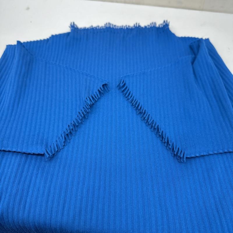プリーツプリーズ PLEATS PLEASE カットソー 半袖 ISSEY MIYAKE ハイネック フリンジ A-POC カットアウト カットソー PP74-LK913 3 青 / ブルー / blue レディース USED 古着 中古 50141283