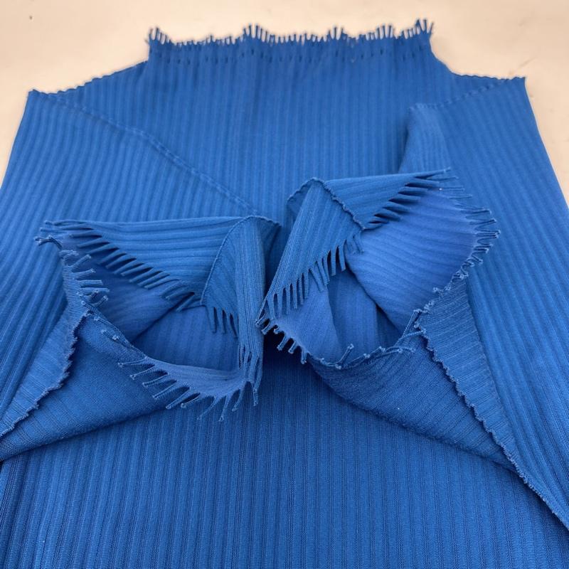 プリーツプリーズ PLEATS PLEASE カットソー 半袖 ISSEY MIYAKE ハイネック フリンジ A-POC カットアウト カットソー PP74-LK913 3 青 / ブルー / blue レディース USED 古着 中古 50141283
