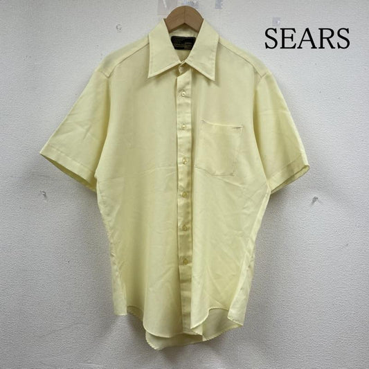 シアーズ SEARS シャツ、ブラウス 半袖 ヴィンテージ 70年代 70s 黒タグ 半袖 シャツ ブラウス Shirt デザインシャツ 胸ポケット ボタン 無地 無地 黄 / イエロー / yellow メンズ USED 古着 中古 50141291