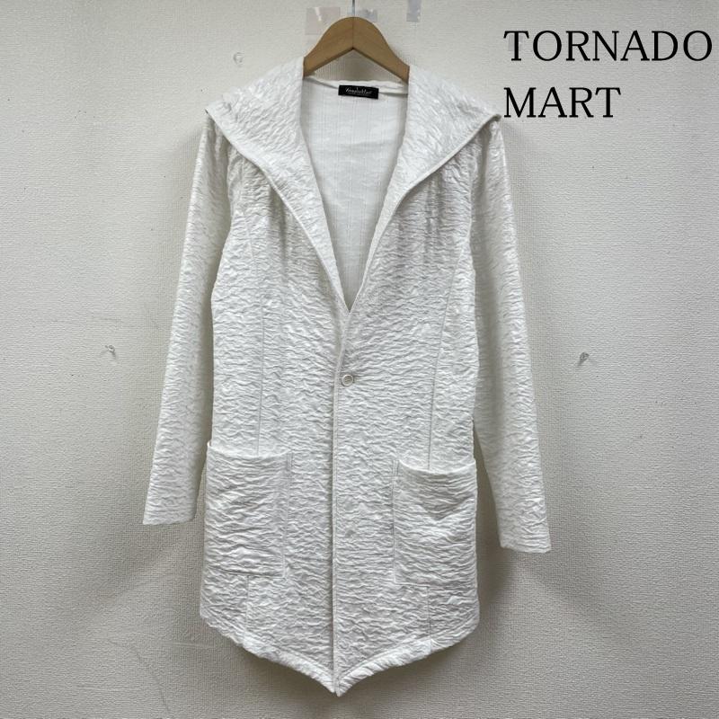 トルネードマート TORNADO MART ジャケット、上着 ジャンパー、ブルゾン スプリング コート 膨れ ジャガード ランダムエンボス パーカー カーディガン TCS-6113 M 総柄 X  白 / ホワイト / white メンズ USED 古着 中古 50141323