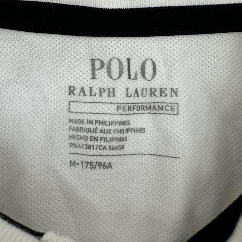 ポロラルフローレン POLO RALPH LAUREN ポロシャツ 半袖 1992 STADIUM 復刻 槍投げ プリント ポロシャツ M 白 / ホワイト / white X 赤 / レッド / red メンズ USED 古着 中古 50141345