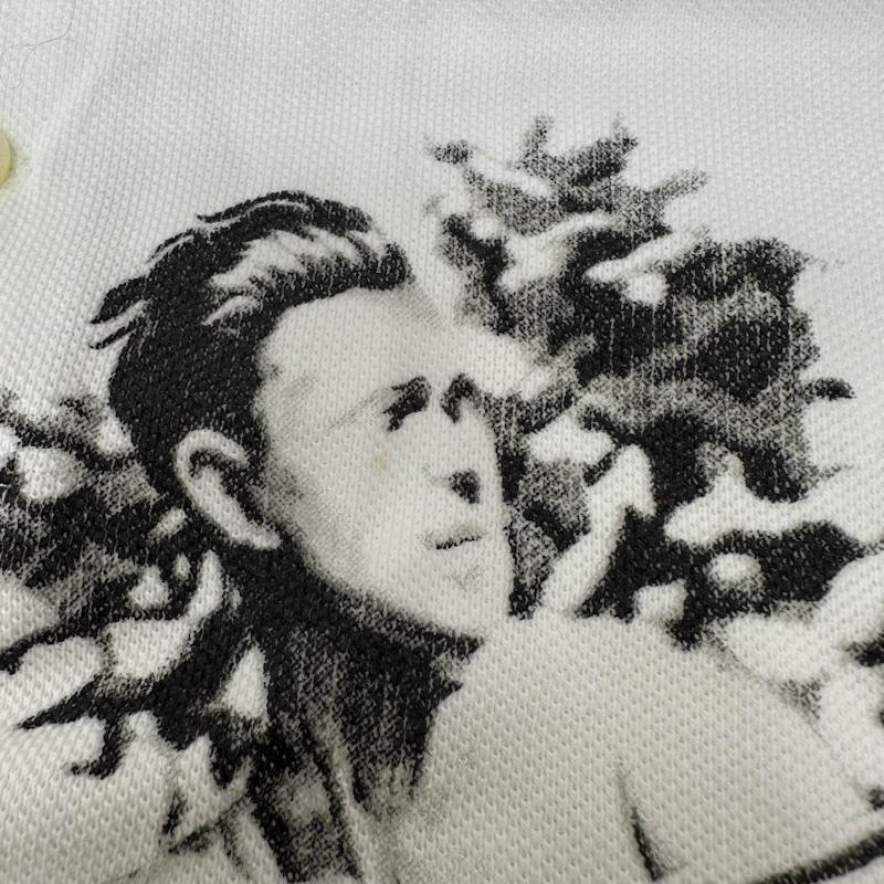 ポロラルフローレン POLO RALPH LAUREN ポロシャツ 半袖 1992 STADIUM 復刻 槍投げ プリント ポロシャツ M 白 / ホワイト / white X 赤 / レッド / red メンズ USED 古着 中古 50141345