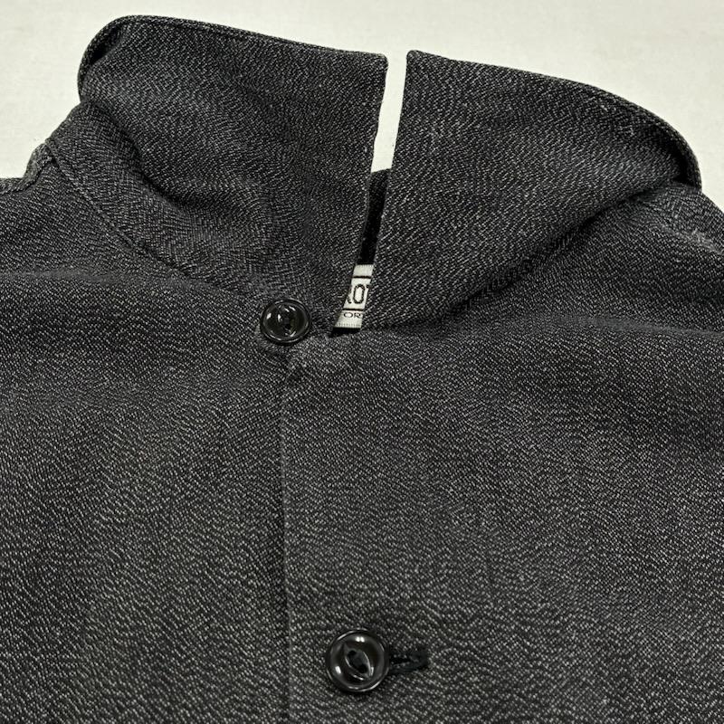 ファイブブラザー FIVE BROTHER シャツ、ブラウス 半袖 ブラック シャンブレー オープンカラー ワーク シャツ 半袖 開襟 オーバル ワッペン S ワンポイント X ロゴ、文字 チャコールグレー / チャコールグレー / メンズ USED 古着 中古 50141352