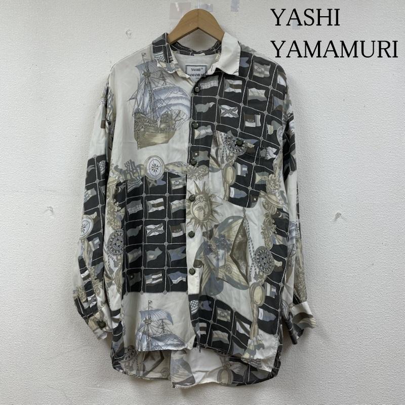 古着 USED シャツ、ブラウス 長袖 YASHI YAMAMURI 90s ヴィンテージ 長袖 シャツ ブラウス 総柄 太陽 船 ヨット プリント L 総柄 マルチカラー / マルチカラー / multicolor メンズ USED 古着 中古 50141361