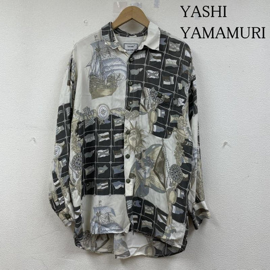 古着 USED シャツ、ブラウス 長袖 YASHI YAMAMURI 90s ヴィンテージ 長袖 シャツ ブラウス 総柄 太陽 船 ヨット プリント L 総柄 マルチカラー / マルチカラー / multicolor メンズ USED 古着 中古 50141361
