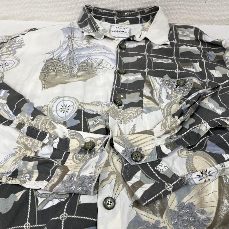 古着 USED シャツ、ブラウス 長袖 YASHI YAMAMURI 90s ヴィンテージ 長袖 シャツ ブラウス 総柄 太陽 船 ヨット プリント L 総柄 マルチカラー / マルチカラー / multicolor メンズ USED 古着 中古 50141361