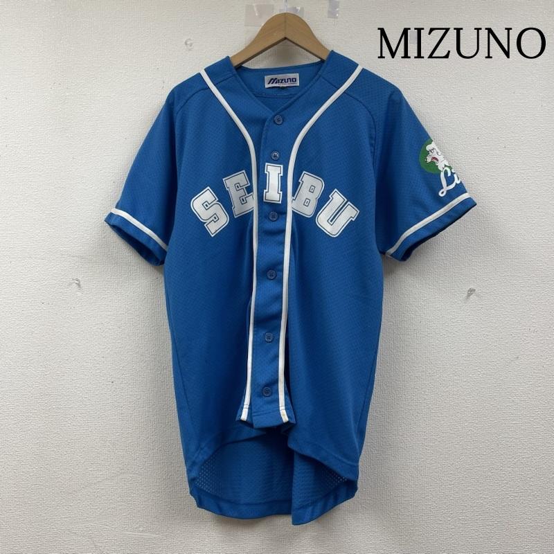 ミズノ MIZUNO シャツ、ブラウス 半袖 NPB ミズノ 黄金時代 1996 01 埼玉 西武 ライオンズ ビジター ユニフォーム S ロゴ、文字 X キャラクター X プリント 青 / ブルー / blue メンズ USED 古着 中古 50141374