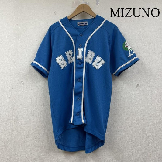 ミズノ MIZUNO シャツ、ブラウス 半袖 NPB ミズノ 黄金時代 1996 01 埼玉 西武 ライオンズ ビジター ユニフォーム S ロゴ、文字 X キャラクター X プリント 青 / ブルー / blue メンズ USED 古着 中古 50141374