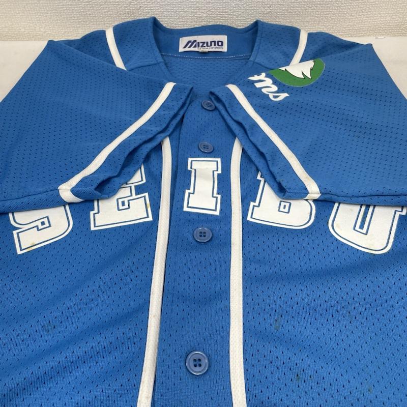 ミズノ MIZUNO シャツ、ブラウス 半袖 NPB ミズノ 黄金時代 1996 01 埼玉 西武 ライオンズ ビジター ユニフォーム S ロゴ、文字 X キャラクター X プリント 青 / ブルー / blue メンズ USED 古着 中古 50141374