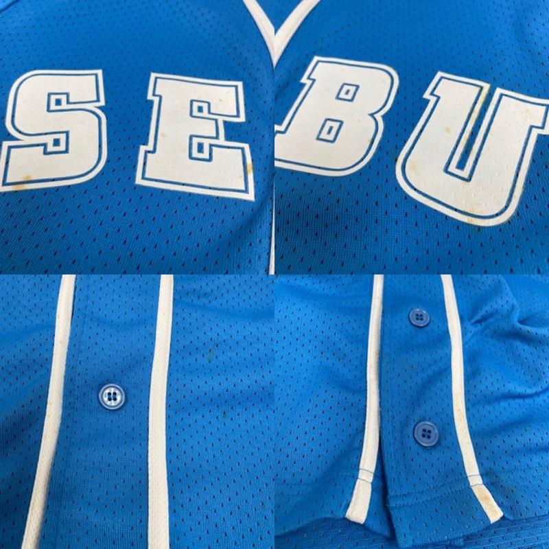 ミズノ MIZUNO シャツ、ブラウス 半袖 NPB ミズノ 黄金時代 1996 01 埼玉 西武 ライオンズ ビジター ユニフォーム S ロゴ、文字 X キャラクター X プリント 青 / ブルー / blue メンズ USED 古着 中古 50141374