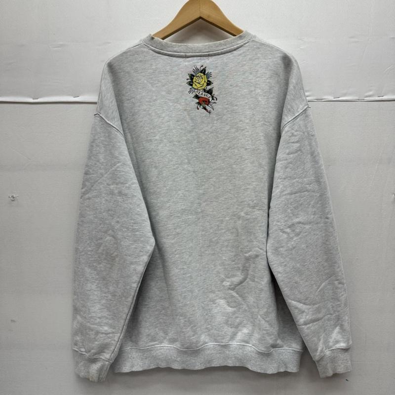 エドハーディー Ed Hardy トレーナー 長袖 X-LARGE ラインストーン スカル プリント スウェット 101223012029 L 灰 / グレー / gray メンズ USED 古着 中古 50141418