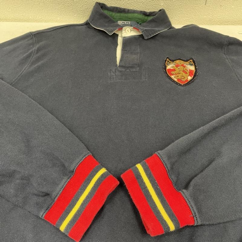 ポロバイラルフローレン Polo by RALPH LAUREN ポロシャツ 長袖 90s 00s 長袖 ポロシャツ ラガーシャツ 刺繍 エンブレム トラッド ビンテージ リブライン XL ロゴ、文字 X 刺繍 X  紺 / ネイビー / navy メンズ USED 古着 中古 50141425