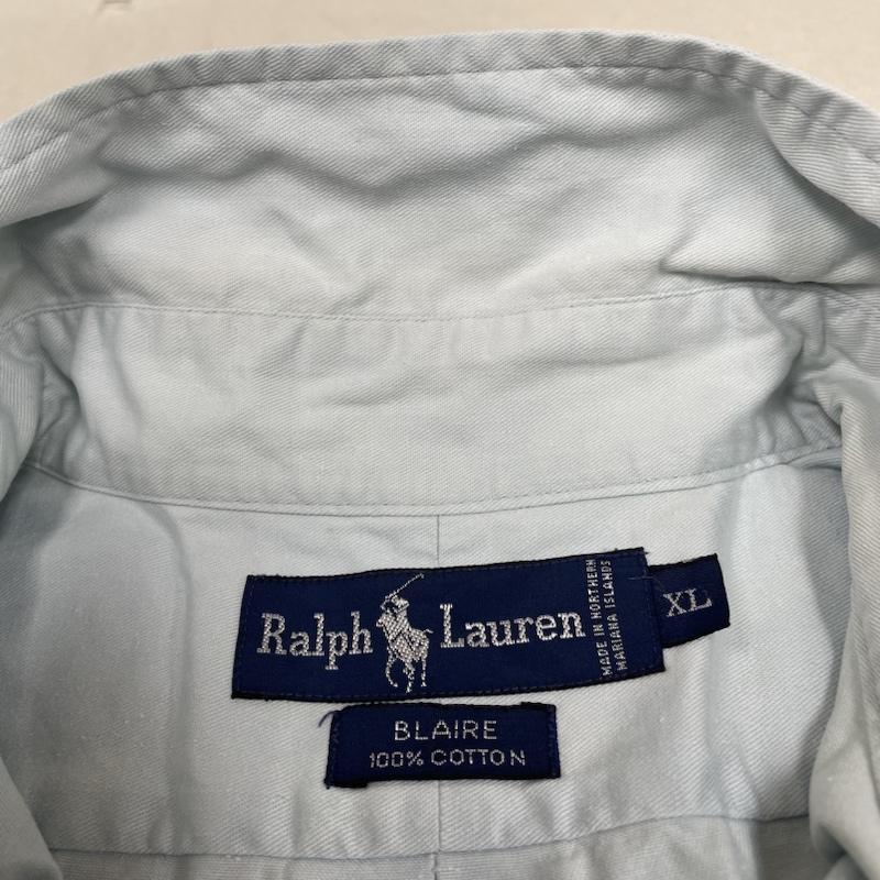 ラルフローレン RALPHLAUREN シャツ、ブラウス 半袖 ボタンダウン 半袖 シャツ BLAIRE ダンガリーシャツ ブラウス Shirt オーバーサイズ ボタン ポニーロゴ 刺繍 ワンポイント XL ロゴ、文字 X 刺繍 X ワンポイント 水色 / ライトブルー / メンズ USED 古着 中古 50141426