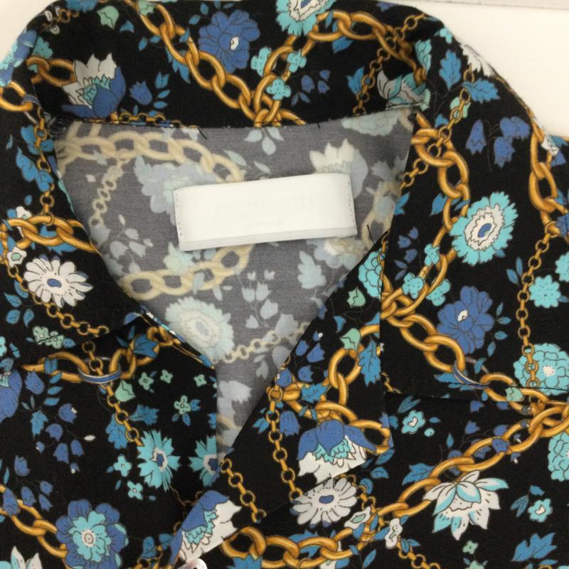 ネオンサイン NEON SIGN シャツ、ブラウス 半袖 NEONSIGN N1525 花柄 チェーン 半袖シャツ 46 花柄 紺 / ネイビー / navy メンズ USED 古着 中古 50141458