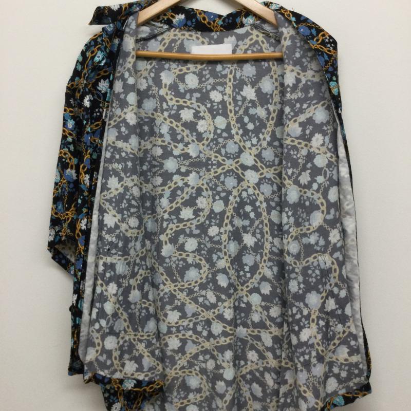 ネオンサイン NEON SIGN シャツ、ブラウス 半袖 NEONSIGN N1525 花柄 チェーン 半袖シャツ 46 花柄 紺 / ネイビー / navy メンズ USED 古着 中古 50141458