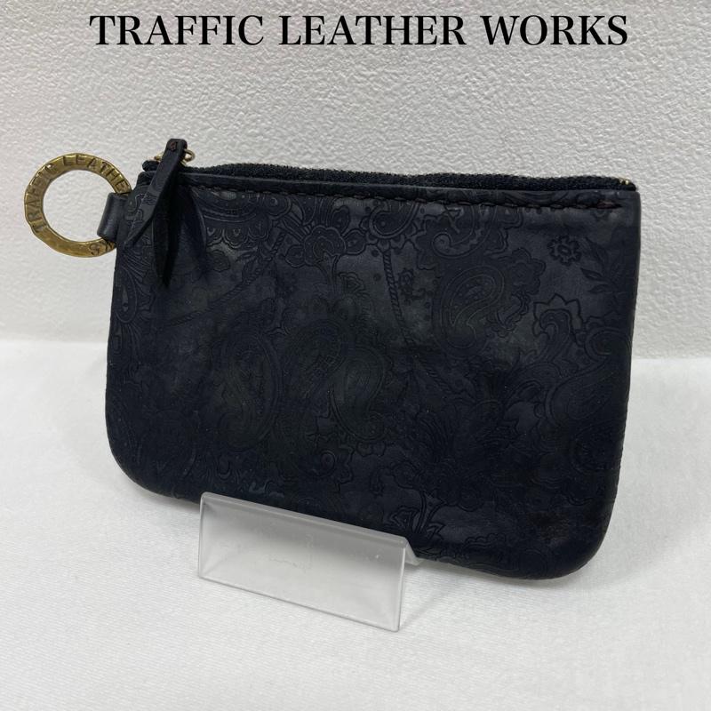 レザー レザー 財布 コンパクト財布 TRAFFIC LEATHER WORKS トラフィック レザー カードケース コインケース ペイズリー 真鍮 - ペイズリー 黒 / ブラック / black メンズ USED 古着 中古 50141464
