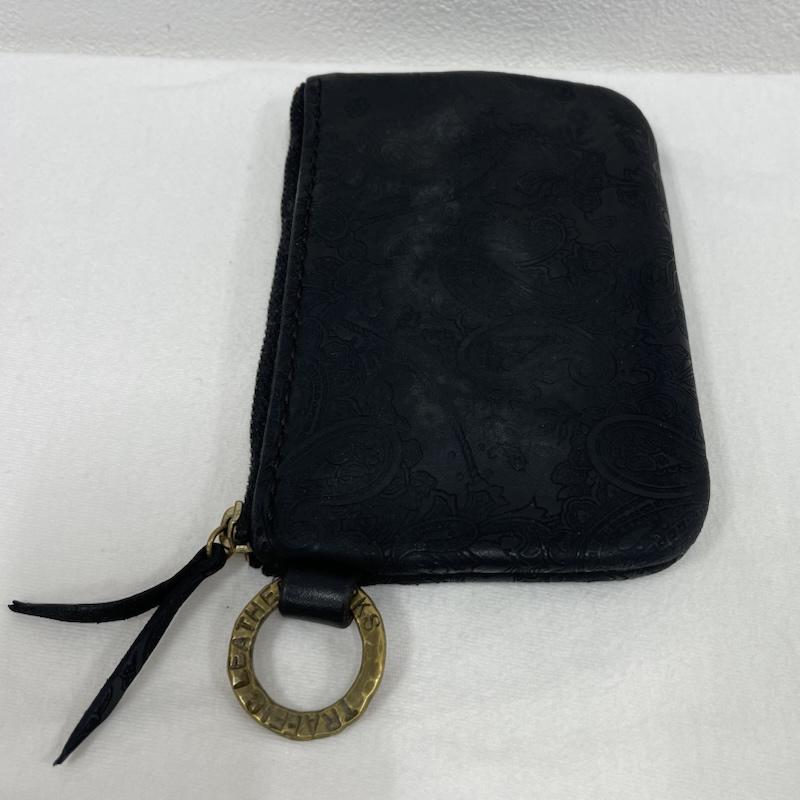 レザー レザー 財布 コンパクト財布 TRAFFIC LEATHER WORKS トラフィック レザー カードケース コインケース ペイズリー 真鍮 - ペイズリー 黒 / ブラック / black メンズ USED 古着 中古 50141464