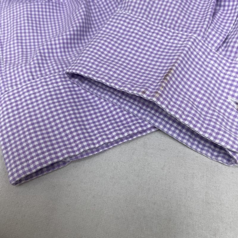 ラルフローレン RALPHLAUREN シャツ、ブラウス 長袖 CLASSIC FIT 長袖 ボタンダウン シャツ ブラウス チェック柄 サイズ17/43 - ロゴ、文字 X 刺繍 X ワンポイント X チェック 白 / ホワイト / white X 紫 / パープル / purple メンズ USED 古着 中古 50141479