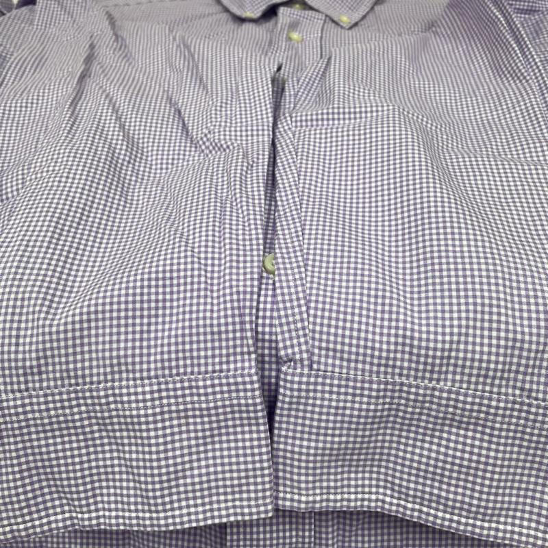 ラルフローレン RALPHLAUREN シャツ、ブラウス 長袖 CLASSIC FIT 長袖 ボタンダウン シャツ ブラウス チェック柄 サイズ17/43 - ロゴ、文字 X 刺繍 X ワンポイント X チェック 白 / ホワイト / white X 紫 / パープル / purple メンズ USED 古着 中古 50141479