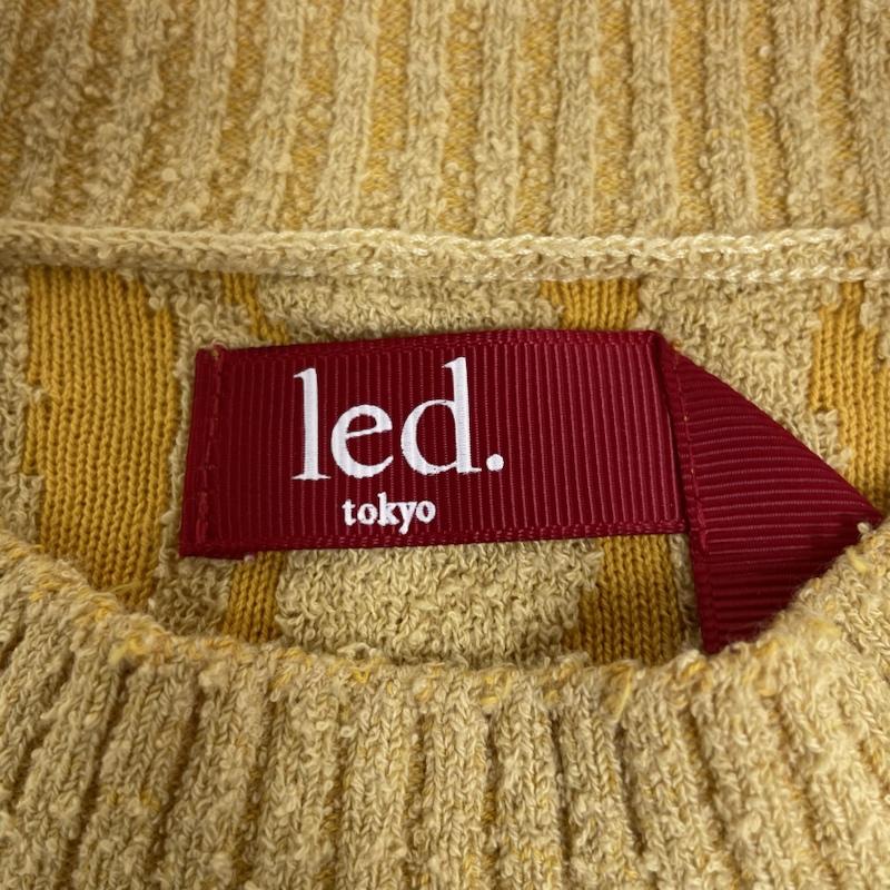 古着 USED ニット、セーター 長袖 led.tokyo ゼブラ柄 ジャガード フロント スリット ニット セーター A22k031 38 総柄 X ゼブラ柄 黄 / イエロー / yellow レディース USED 古着 中古 50141486