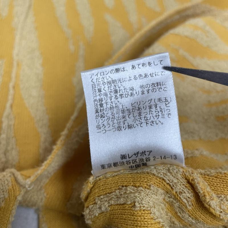 古着 USED ニット、セーター 長袖 led.tokyo ゼブラ柄 ジャガード フロント スリット ニット セーター A22k031 38 総柄 X ゼブラ柄 黄 / イエロー / yellow レディース USED 古着 中古 50141486