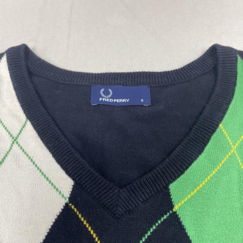 フレッドペリー FRED PERRY ニット、セーター 長袖 アーガイル ウール ニット Vネック セーター 長袖 ワンポイント ロゴ 刺繍 S アーガイル柄 マルチカラー / マルチカラー / multicolor メンズ USED 古着 中古 50141496