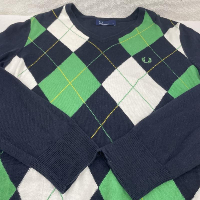 フレッドペリー FRED PERRY ニット、セーター 長袖 アーガイル ウール ニット Vネック セーター 長袖 ワンポイント ロゴ 刺繍 S アーガイル柄 マルチカラー / マルチカラー / multicolor メンズ USED 古着 中古 50141496