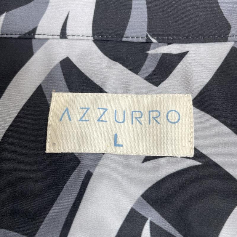 古着 USED シャツ、ブラウス 半袖 AZZURRO オープンカラー 開襟 半袖 シャツ ブラウス トライバル 総柄 プリント L 総柄 X プリント 黒 / ブラック / black X 灰 / グレー / gray メンズ USED 古着 中古 50141501