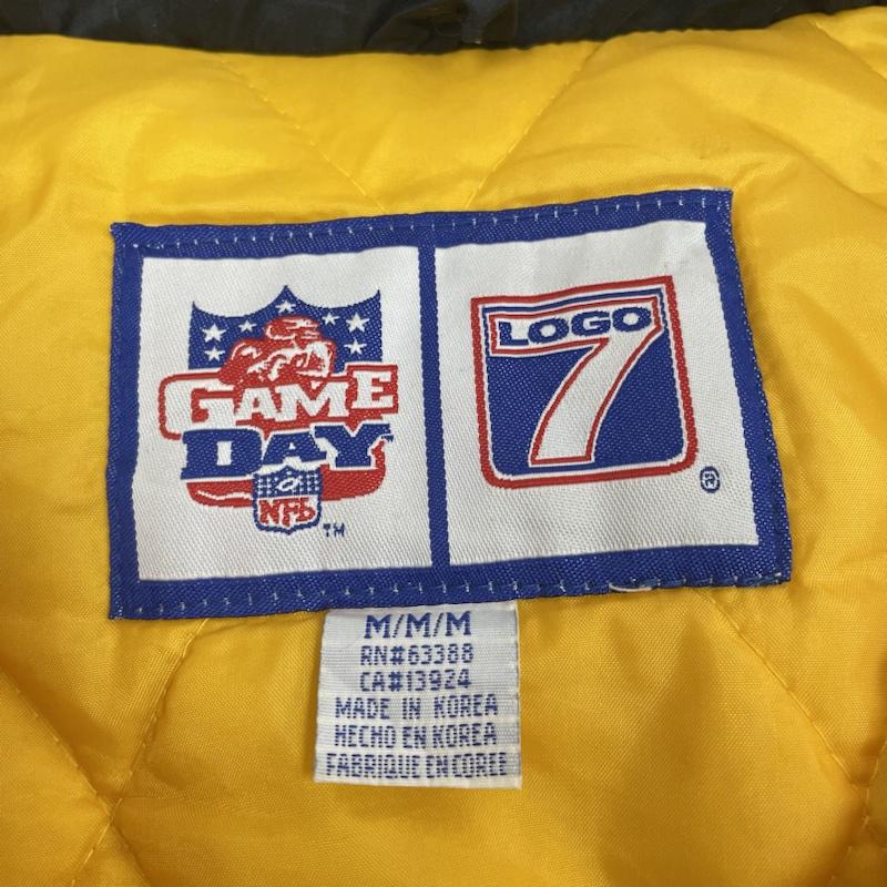 古着 USED ジャケット、上着 ジャンパー、ブルゾン 90s ピッツバーグ スティーラーズ ロゴ 刺繍 7ゲームデー パファー ジャケット サイン入り M ロゴ、文字 X 刺繍 黒 / ブラック / black X 黄 / イエロー / yellow メンズ USED 古着 中古 50141507