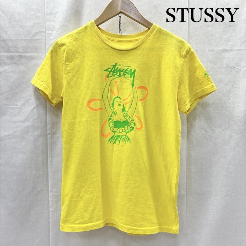 ステューシー STUSSY Tシャツ 半袖 アロハ フラダンスTシャツ ハワイ yellow KIDS:L - ロゴ、文字 黄 / イエロー / yellow ボーイズ USED 古着 中古 50141562