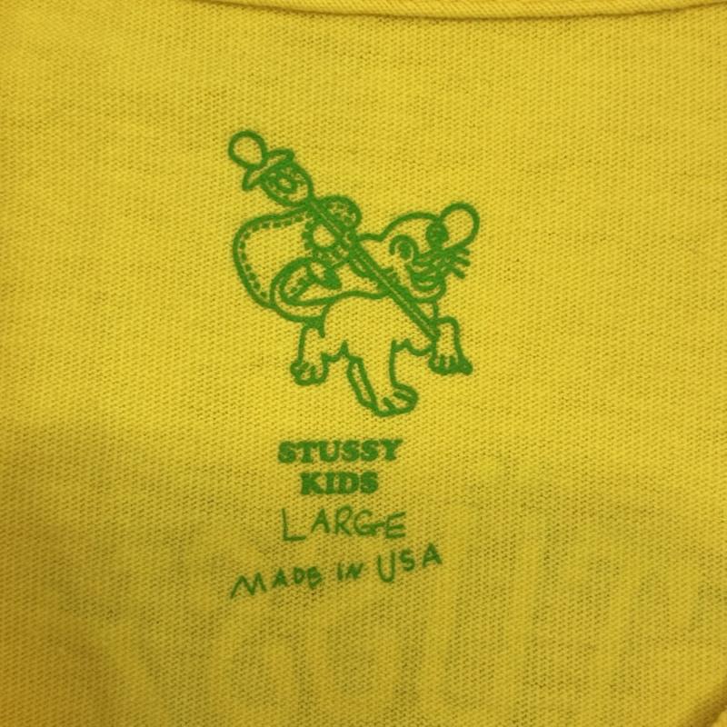 ステューシー STUSSY Tシャツ 半袖 アロハ フラダンスTシャツ ハワイ yellow KIDS:L - ロゴ、文字 黄 / イエロー / yellow ボーイズ USED 古着 中古 50141562