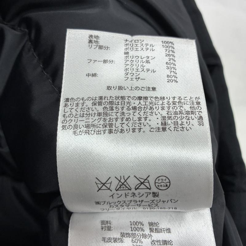 ブルックス ブラザーズ BROOKS BROTHERS ジャケット、上着 ダウンジャケット 2WAY フーデッド ダウンジャケット コート ベルト付き エポレット Aライン ファー ミリタリー S 黒 / ブラック / black レディース USED 古着 中古 50141564