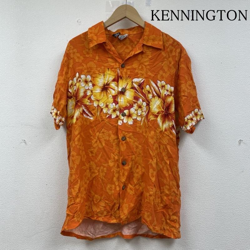 ケニントン KENNINGTON シャツ、ブラウス 半袖 90s オープンカラー 開襟 半袖 シャツ ブラウス Shirt デザインシャツ アロハシャツ ハイビスカス柄 総柄 M 総柄 X 花柄 X プリント 橙 / オレンジ / orange メンズ USED 古着 中古 50141577