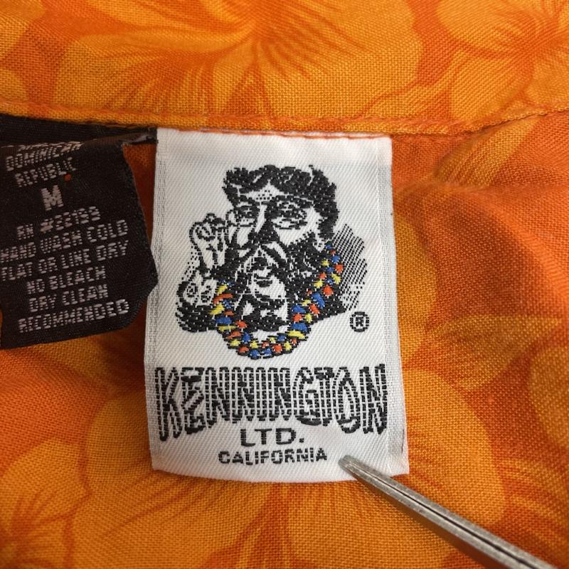 ケニントン KENNINGTON シャツ、ブラウス 半袖 90s オープンカラー 開襟 半袖 シャツ ブラウス Shirt デザインシャツ アロハシャツ ハイビスカス柄 総柄 M 総柄 X 花柄 X プリント 橙 / オレンジ / orange メンズ USED 古着 中古 50141577