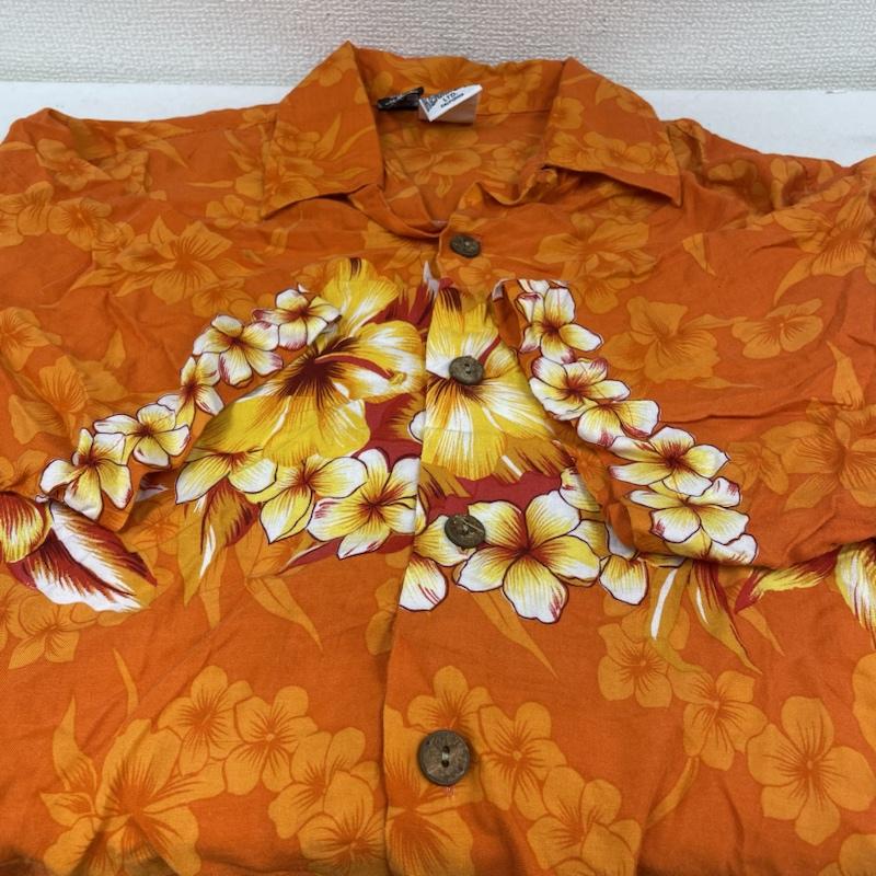 ケニントン KENNINGTON シャツ、ブラウス 半袖 90s オープンカラー 開襟 半袖 シャツ ブラウス Shirt デザインシャツ アロハシャツ ハイビスカス柄 総柄 M 総柄 X 花柄 X プリント 橙 / オレンジ / orange メンズ USED 古着 中古 50141577