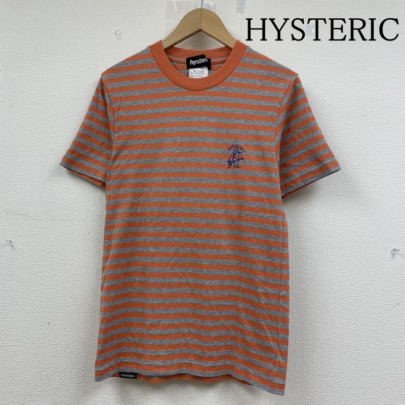 ヒステリック HYSTERIC Tシャツ 半袖 ヒステリックグラマー ボーダー 半袖 Tシャツ クルーネック カットソー 刺繍 スカル FREE ボーダー柄 X ロゴ、文字 X スカル X 刺繍 灰 / グレー / gray X 橙 / オレンジ / orange メンズ USED 古着 中古 50141589