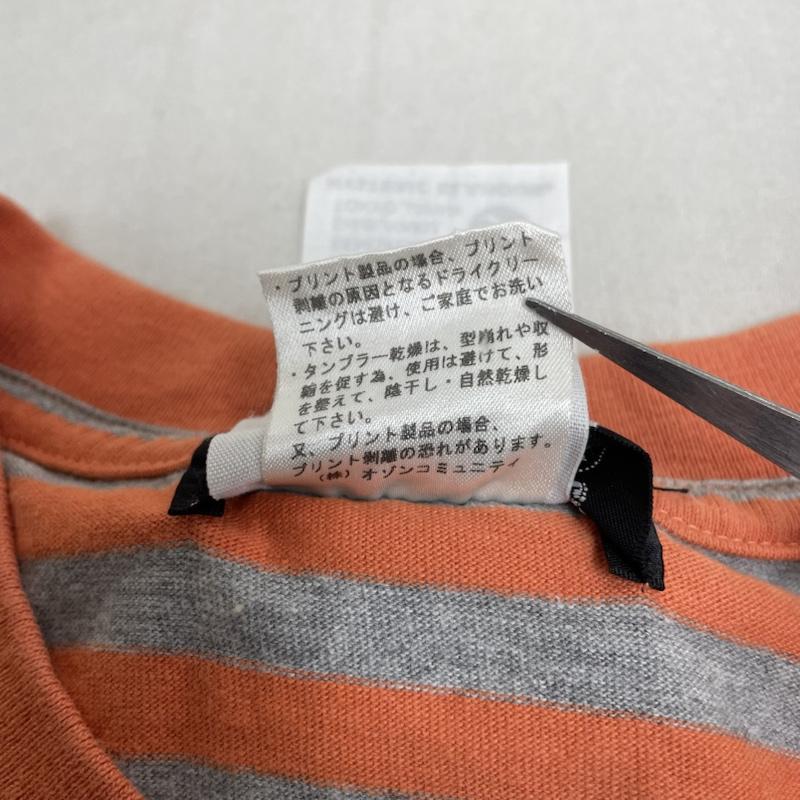 ヒステリック HYSTERIC Tシャツ 半袖 ヒステリックグラマー ボーダー 半袖 Tシャツ クルーネック カットソー 刺繍 スカル FREE ボーダー柄 X ロゴ、文字 X スカル X 刺繍 灰 / グレー / gray X 橙 / オレンジ / orange メンズ USED 古着 中古 50141589