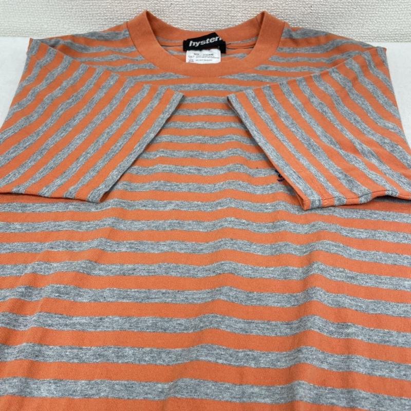 ヒステリック HYSTERIC Tシャツ 半袖 ヒステリックグラマー ボーダー 半袖 Tシャツ クルーネック カットソー 刺繍 スカル FREE ボーダー柄 X ロゴ、文字 X スカル X 刺繍 灰 / グレー / gray X 橙 / オレンジ / orange メンズ USED 古着 中古 50141589