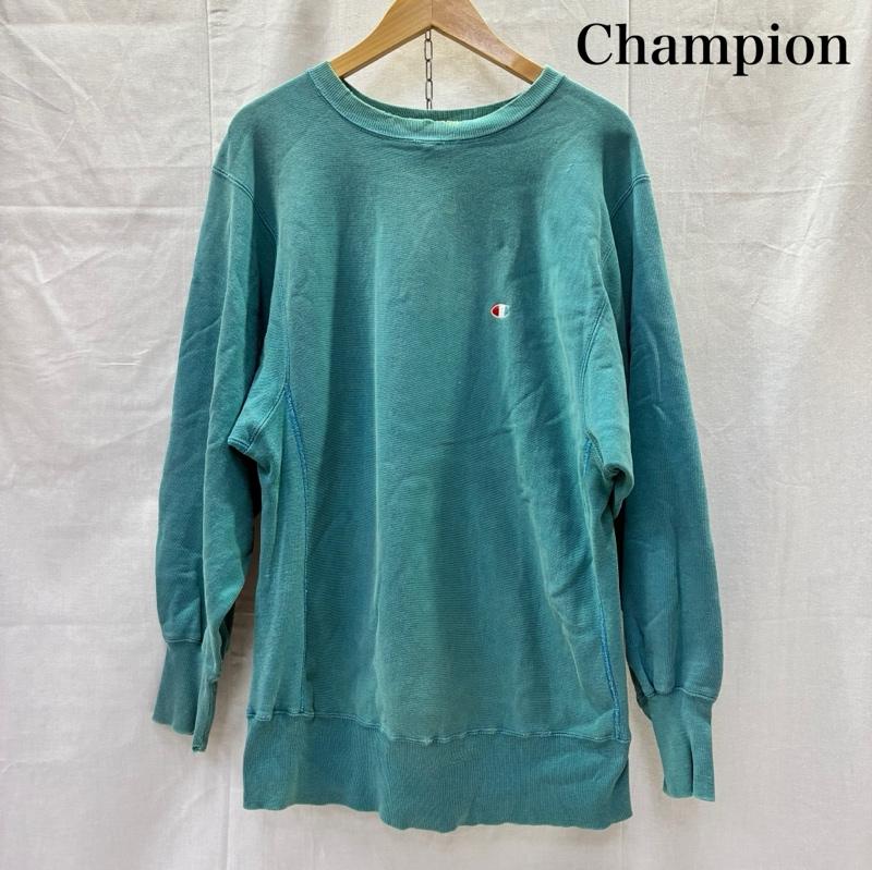 チャンピオン Champion トレーナー 長袖 90S USA製 リバースウィーブ スウェット 目あり XL 無地 X ワンポイント 緑 / グリーン / green メンズ USED 古着 中古 50141609
