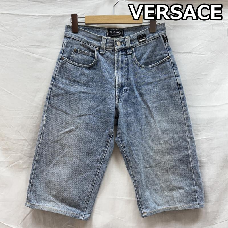 ヴェルサーチ VERSACE パンツ ショートパンツ ジーンズクチュール デニム ハーフ ショート パンツ ライトインディゴ 29インチ メンズ USED 古着 中古 50141613