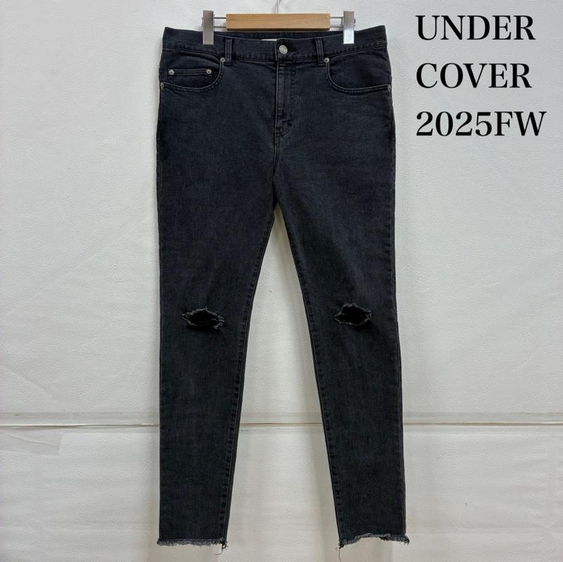 アンダーカバー UNDERCOVER パンツ デニム、ジーンズ 25FW MENS PRE COLLECTION バックポケット ZIP ストレッチ デニム スキニー パンツ UP2E4506 4 ワンポイント X ロゴ、文字 チャコールグレー / チャコールグレー / メンズ USED 古着 中古 50141641