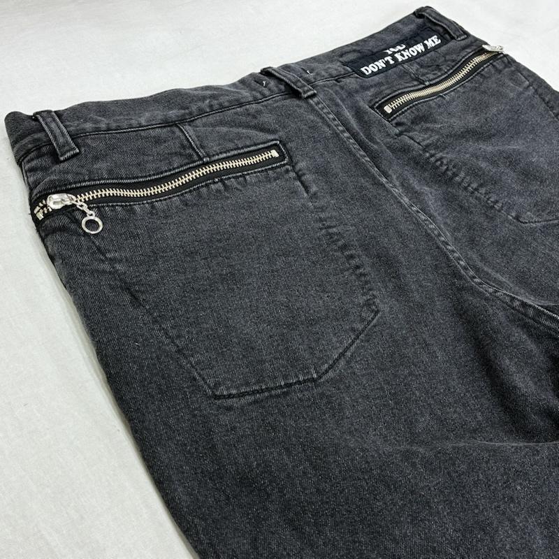 アンダーカバー UNDERCOVER パンツ デニム、ジーンズ 25FW MENS PRE COLLECTION バックポケット ZIP ストレッチ デニム スキニー パンツ UP2E4506 4 ワンポイント X ロゴ、文字 チャコールグレー / チャコールグレー / メンズ USED 古着 中古 50141641