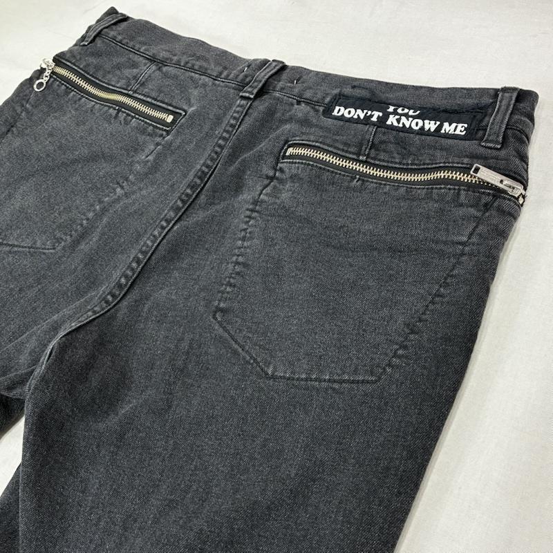 アンダーカバー UNDERCOVER パンツ デニム、ジーンズ 25FW MENS PRE COLLECTION バックポケット ZIP ストレッチ デニム スキニー パンツ UP2E4506 4 ワンポイント X ロゴ、文字 チャコールグレー / チャコールグレー / メンズ USED 古着 中古 50141641