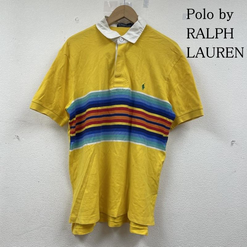 ポロバイラルフローレン Polo by RALPH LAUREN ポロシャツ 半袖 半袖 ポロシャツ ロゴ 刺繍 ワンポイント ボタン ショートスリーブ ボーダー柄 レインボー M ロゴ、文字 X 刺繍 X ボーダー柄 黄 / イエロー / yellow X マルチカラー / マルチカラー / multicolor メンズ USED 古着 中古 50141674